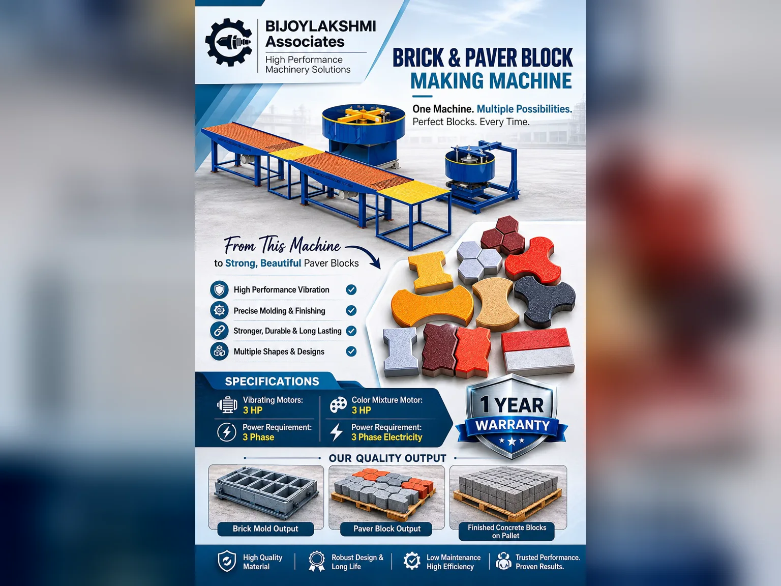 Brick and paver block making machine