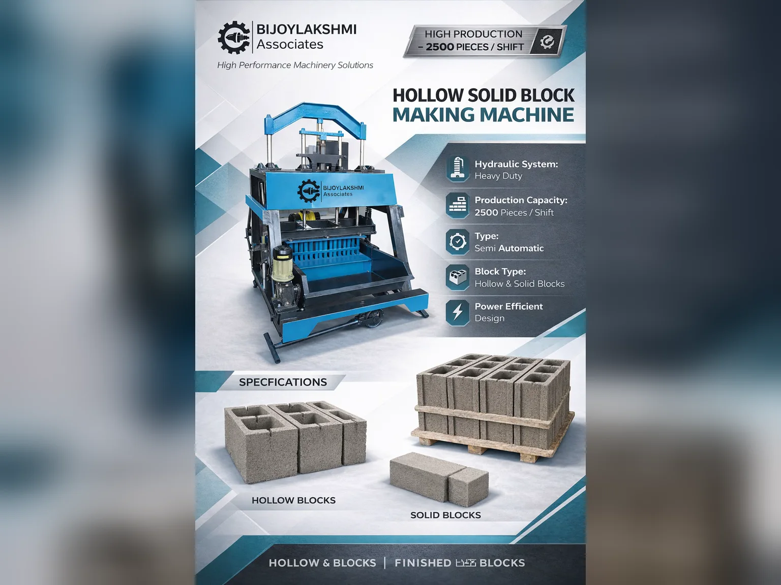 Hollow and solid block making machine
