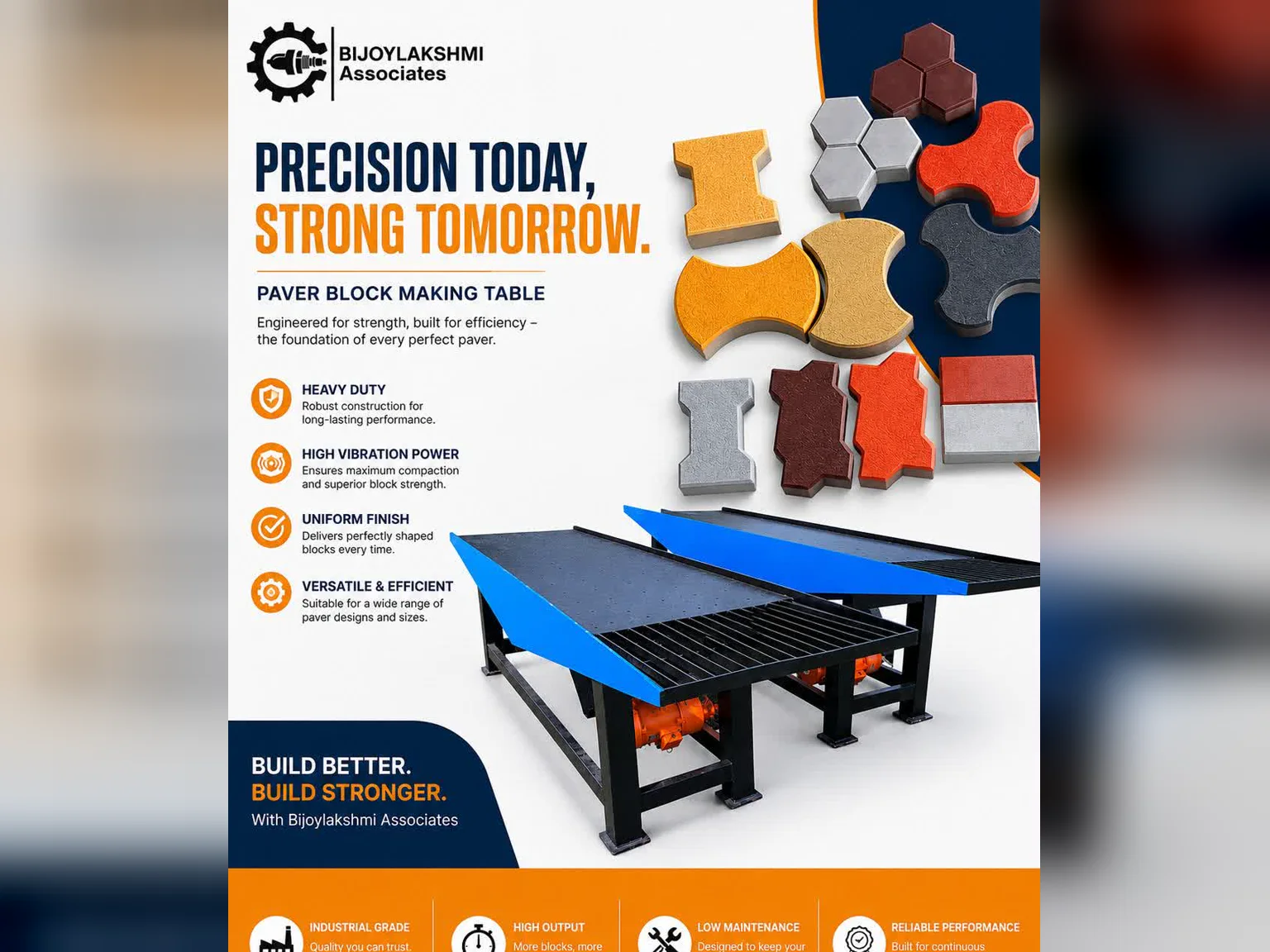 Paver block vibrating table